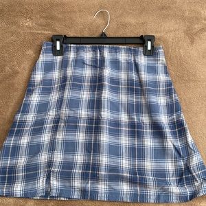 blue plaid miniskirt